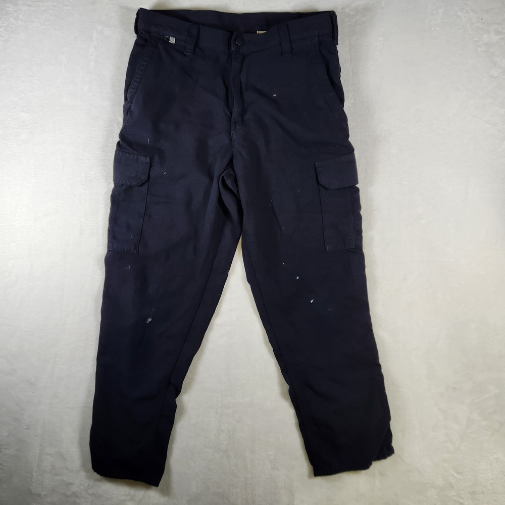 Carhartt FR Cargo Work Pants Men's 32x28 Navy Blue Flame‎ Resistant Utility